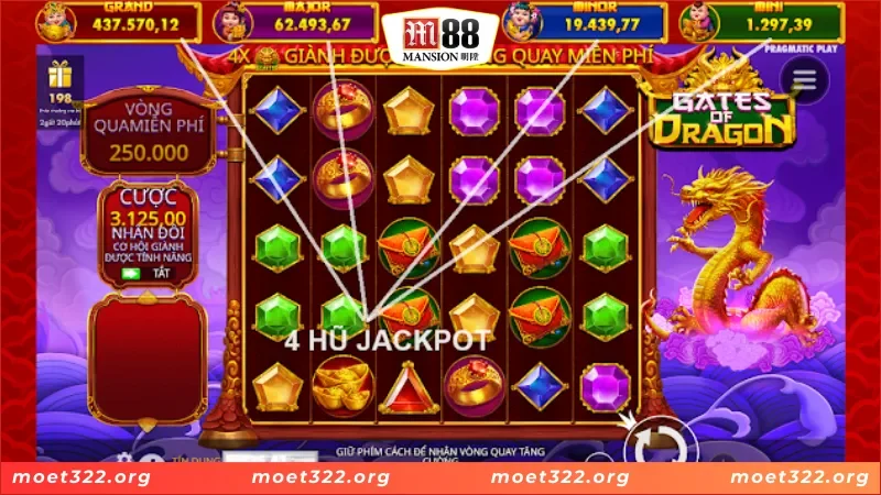 Nội dung cách chơi Gates Of Dragon Jackpot tại nhà cái M88